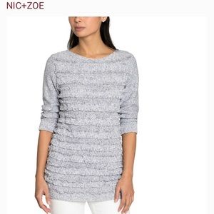 NIC+ZOE Petite Light Stone Top Women’s Sz PM-NWT